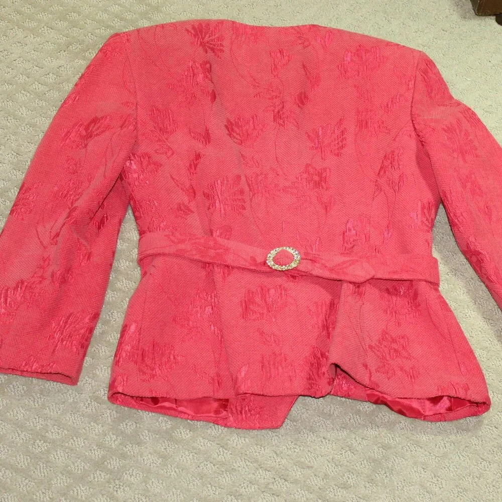 Christian Dior Women's Size 2 Vintage Pink Jacquard Blazer